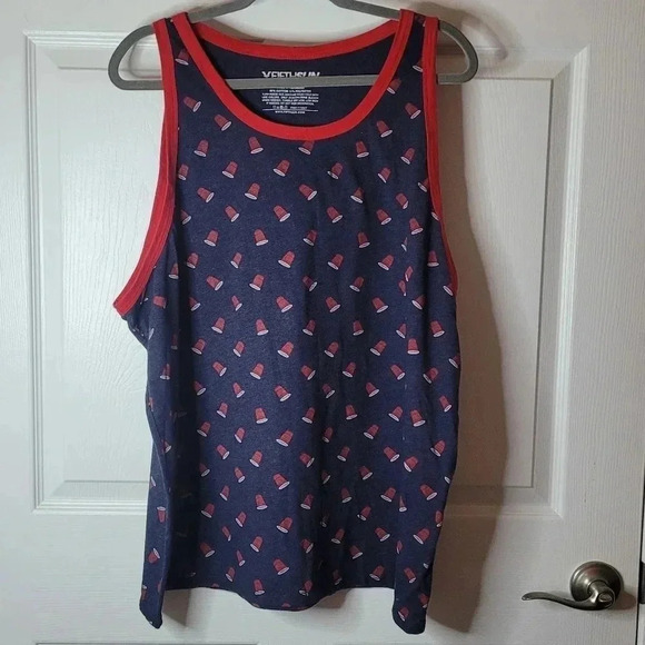 Fifth Sun Red White And Blue Party Solo Cups Men's Tank - Picture 1 of 4